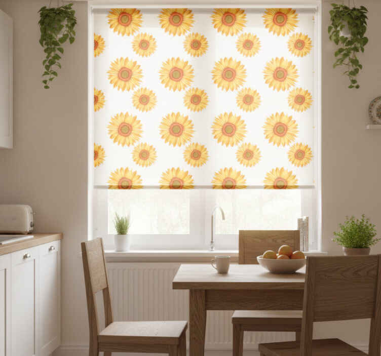 Orange blind with trendy floral design - TenStickers