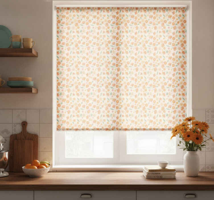 Orange blind with orange blossoms - TenStickers
