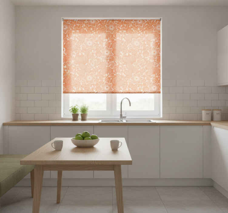 Orange blind with paisley flowers design - TenStickers