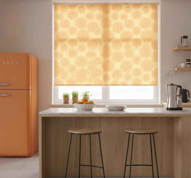 Orange blind with hand-drawn fridge pattern - TenStickers