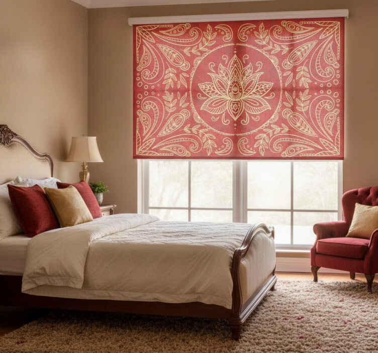 Red blind with vintage mandala design - TenStickers