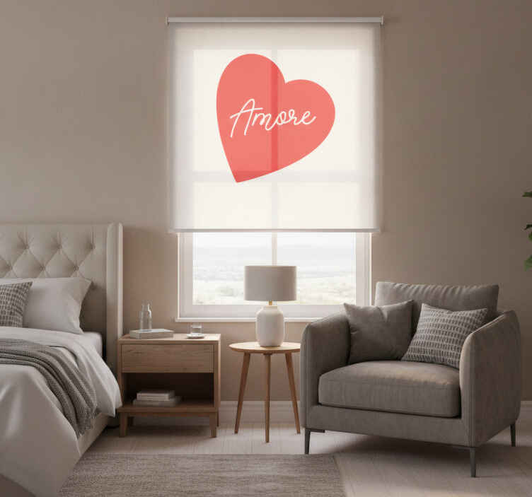 Toile fenêtre rouge cœur d'amour - TenStickers