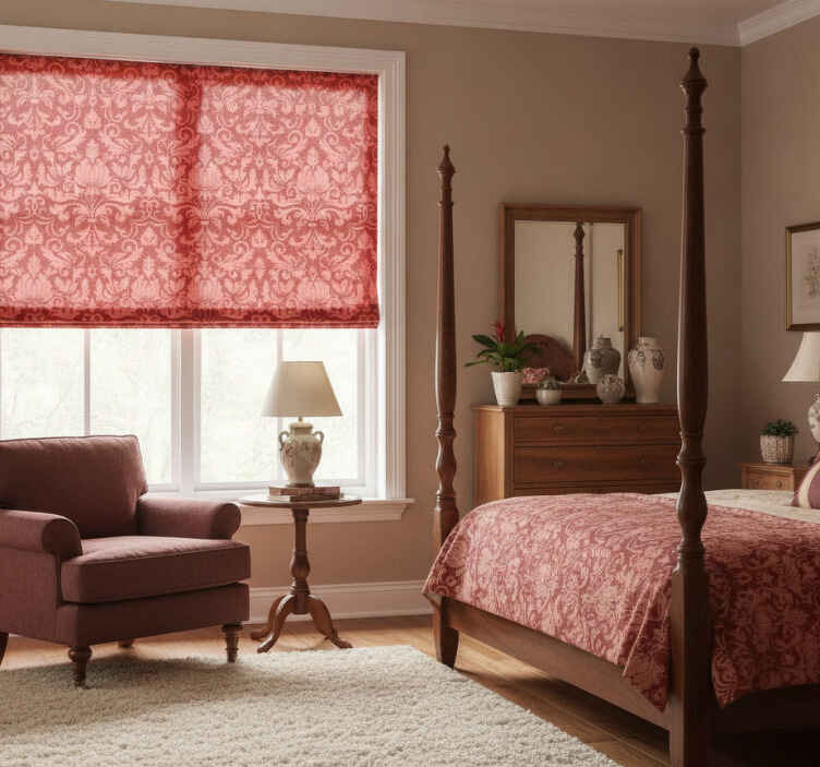 Toile fenêtre rouge velours - TenStickers