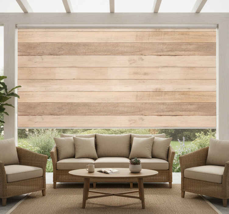 Rolgordijn buitenshuis houten planken natuurlijk patroon - TenStickers