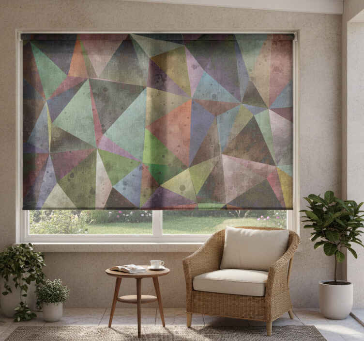Rolgordijn buitenshuis picasso stijl kleurdiepte patroon - TenStickers