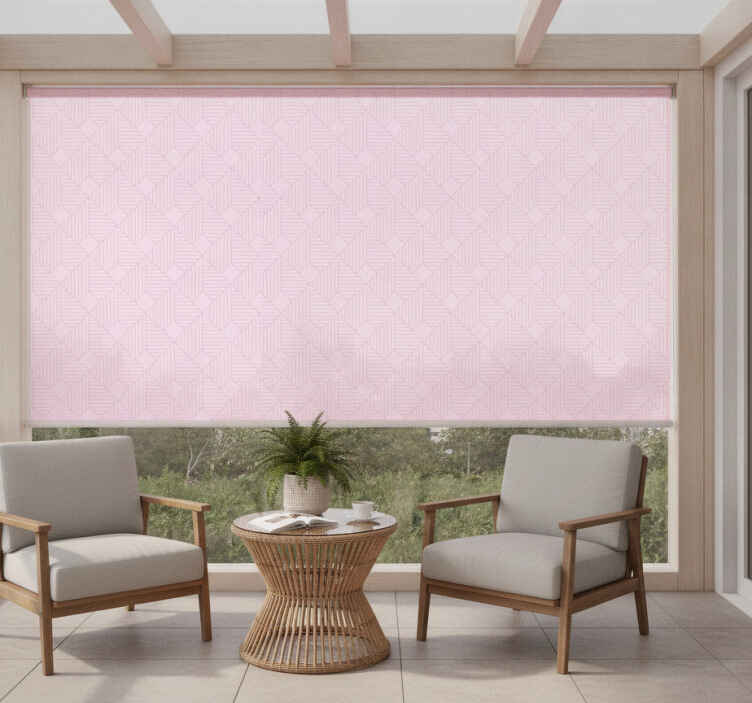 Rolgordijn buitenshuis roze abstract geometrisch patroon - TenStickers