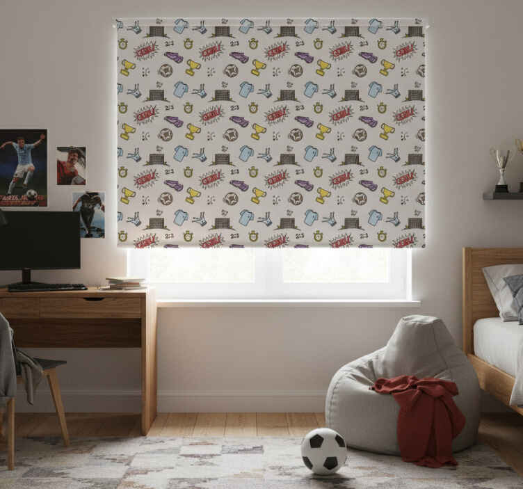 Rollo fenster jugendzimmer fußball-weltmeisterschaft muster - TenStickers