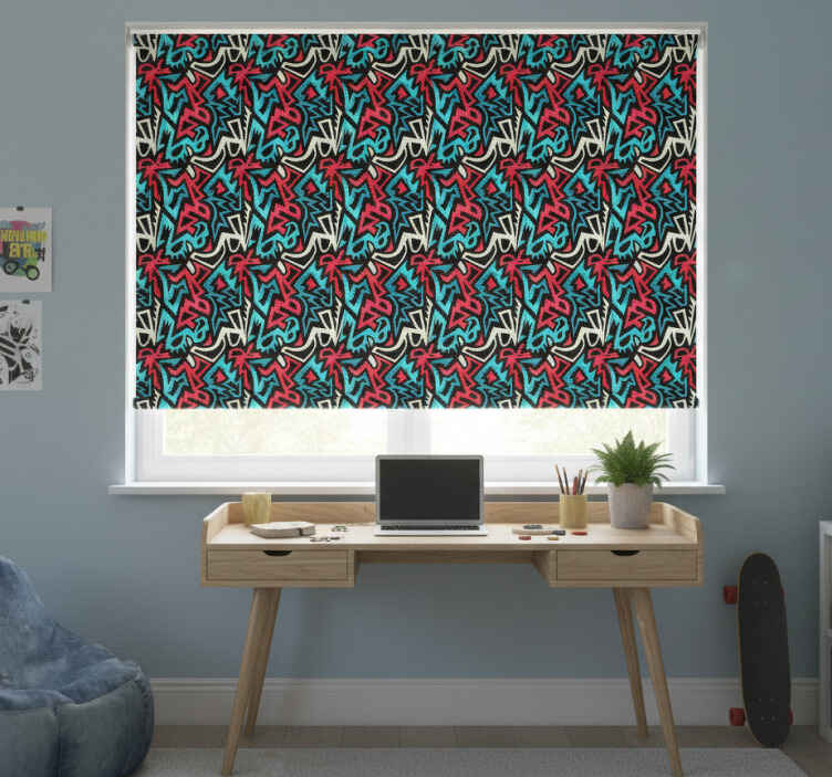 Rollo fenster jugendzimmer urbanes gemaltes muster - TenStickers