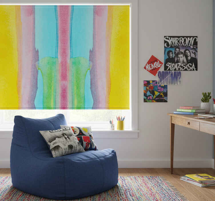 Rollo fenster jugendzimmer mit buntem hintergrund - TenStickers
