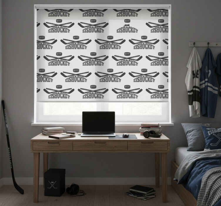 Rollo fenster jugendzimmer eishockeymotiv - TenStickers