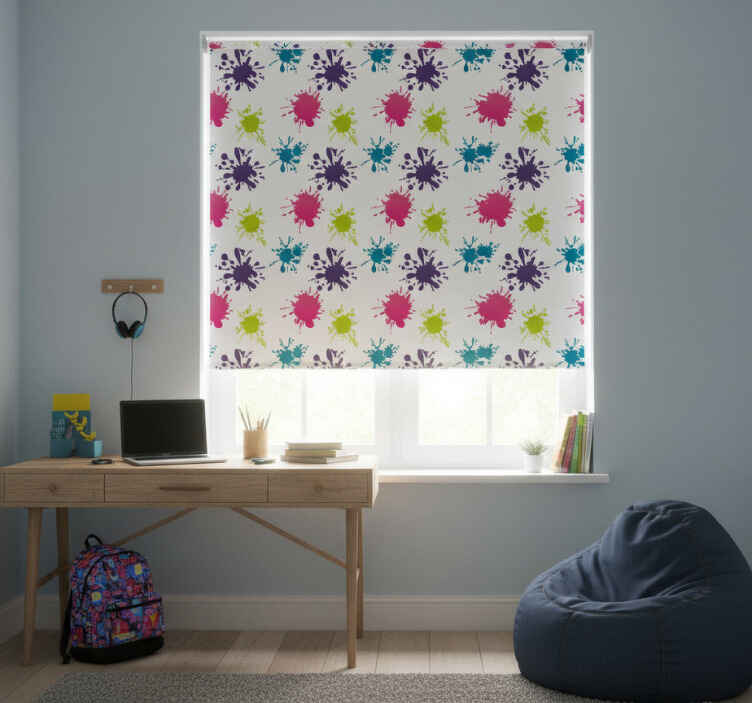 Rollo fenster jugendzimmer farbenfroher spritzer - TenStickers