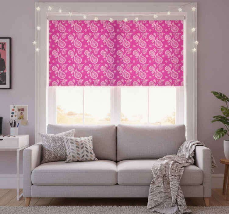 Estore de rolo juvenil em rosa intenso com paisley - TenStickers