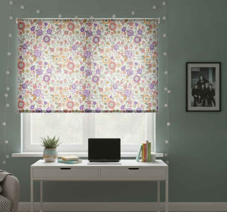 Estore de rolo juvenil flores coloridas e lindas - TenStickers