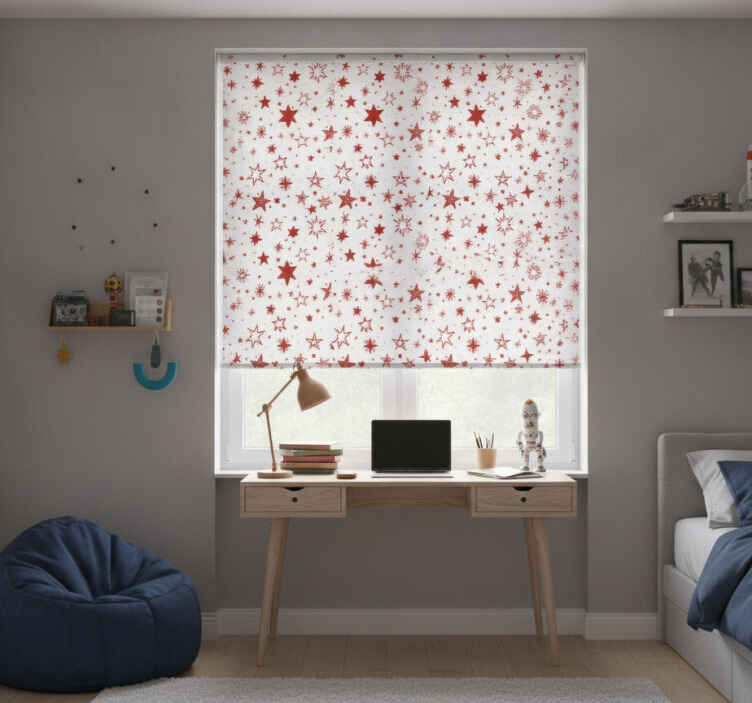 Estore de rolo juvenil estrela aquarela vermelha - TenStickers