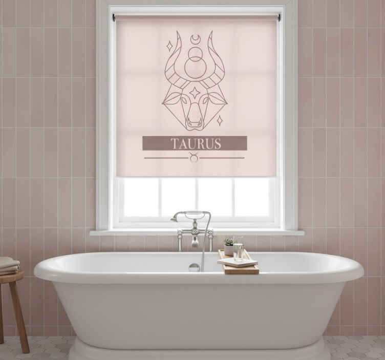 Rullegardin bad design med stjernetegn tyren rosa - Tenstickers