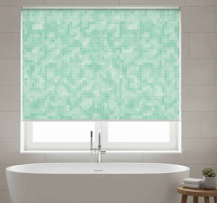 Rullegardin bad med abstrakt firkantet keramikk - Tenstickers