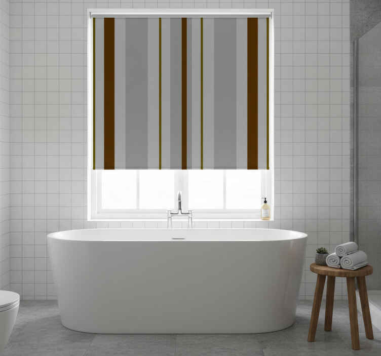 Bathroom blind in gray and brown stripes - TenStickers