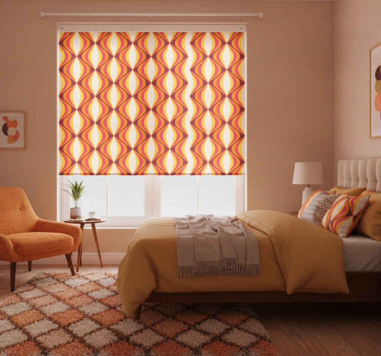 Rullgardin klassisk retro orange våg - Tenstickers