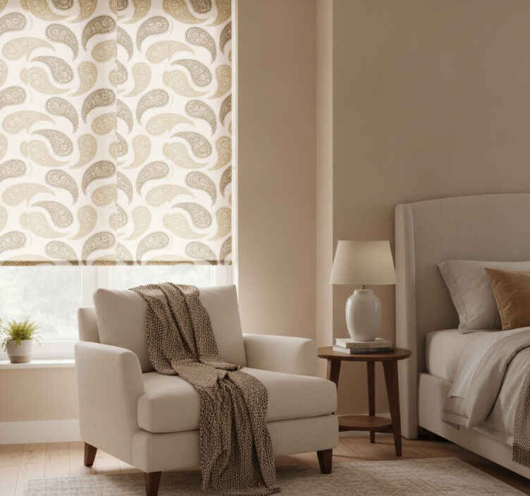Traditional roller blind indian paisley design - TenStickers