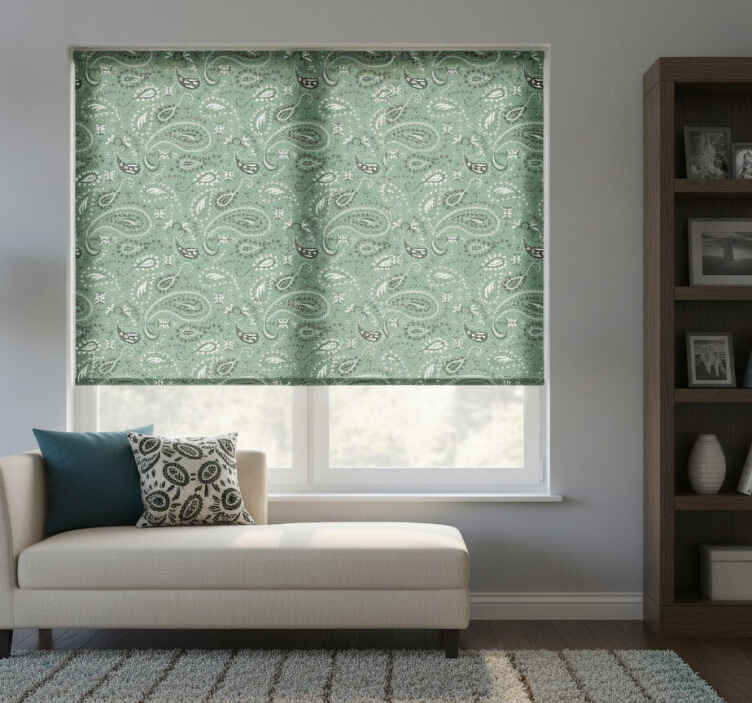 Rollo fenster kaktus in türkis paisley - TenStickers