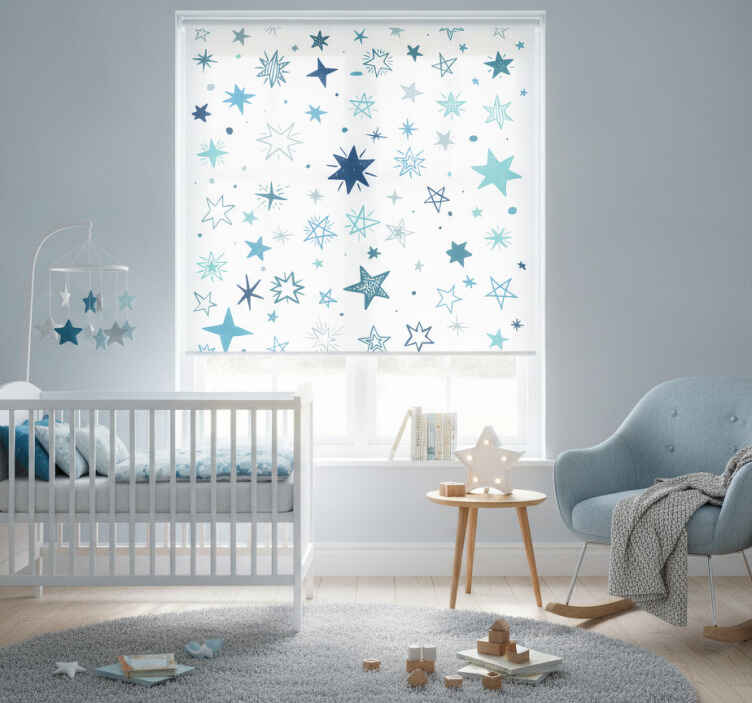 Roleta pre bábätko s geometrickým hviezdnym vzorom - Tenstickers