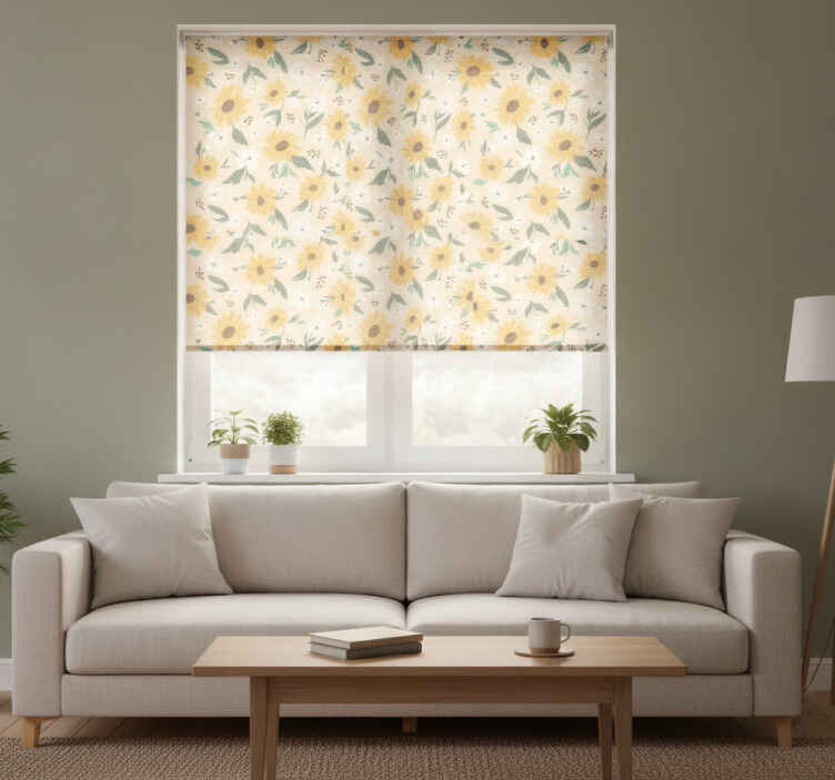 Hallway blind in sunflower beige background - TenStickers
