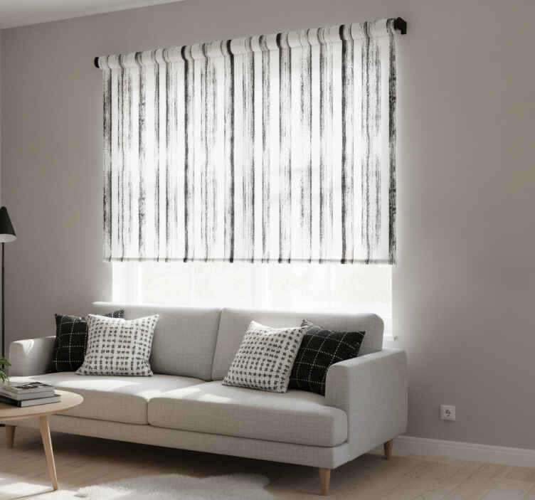 Hallway blind in nordic black and white - TenStickers