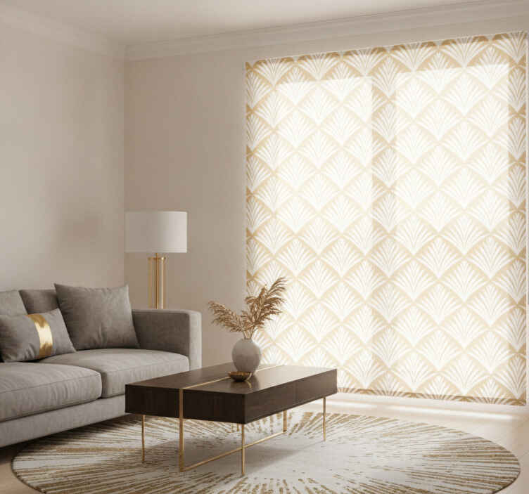 Hallway roller blind with gold leaf art decor - TenStickers