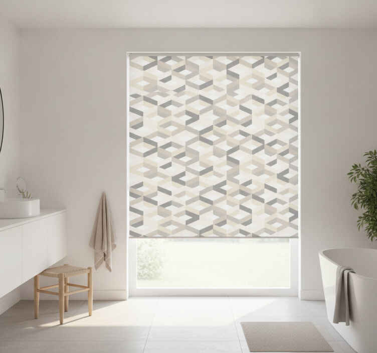 Cortina roller baño geométrica minimalista - TenVinilo