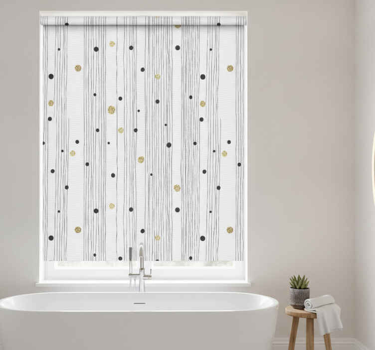 Cortina roller baño estilo geométrico - TenVinilo