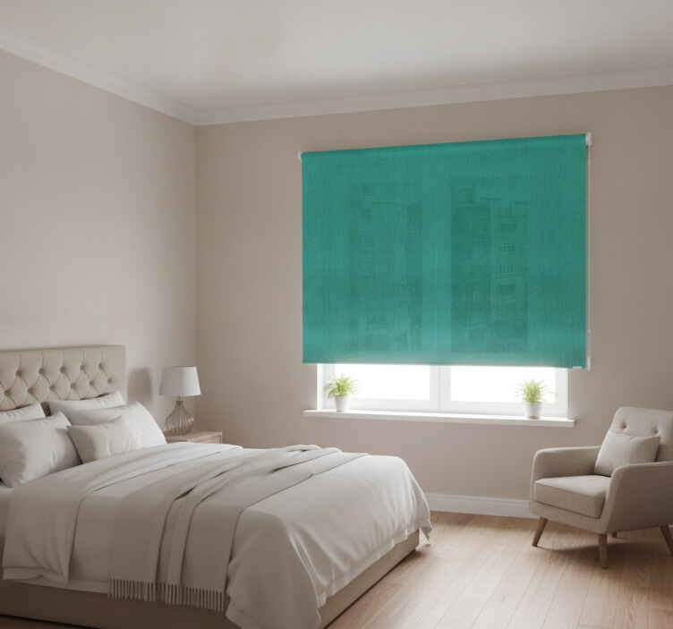 Cortina roller verde pintura de edificios - TenVinilo