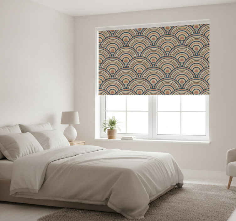 Toile fenêtre chambre couple motif demi-cercle asiatique 140 - TenStickers