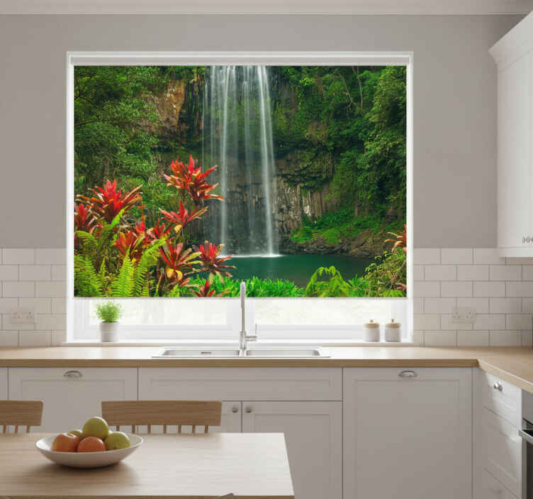 Blind kitchen width 130 waterfall forest - TenStickers