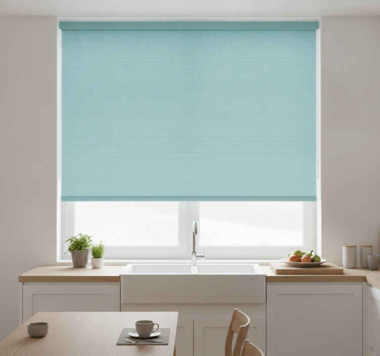 Cortina roller azul tela translúcida - TenVinilo
