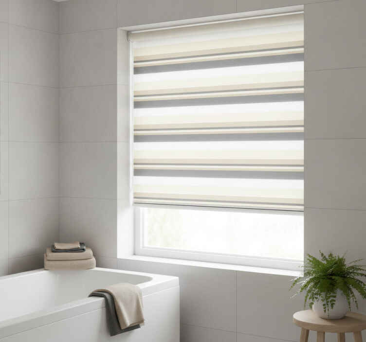 Cortina roller baño ancho 300 rayas multicolor - TenVinilo