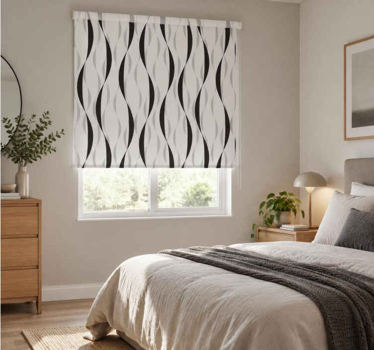 Persiana enrollable para baño rayas rizadas 90 cm - TenVinilo