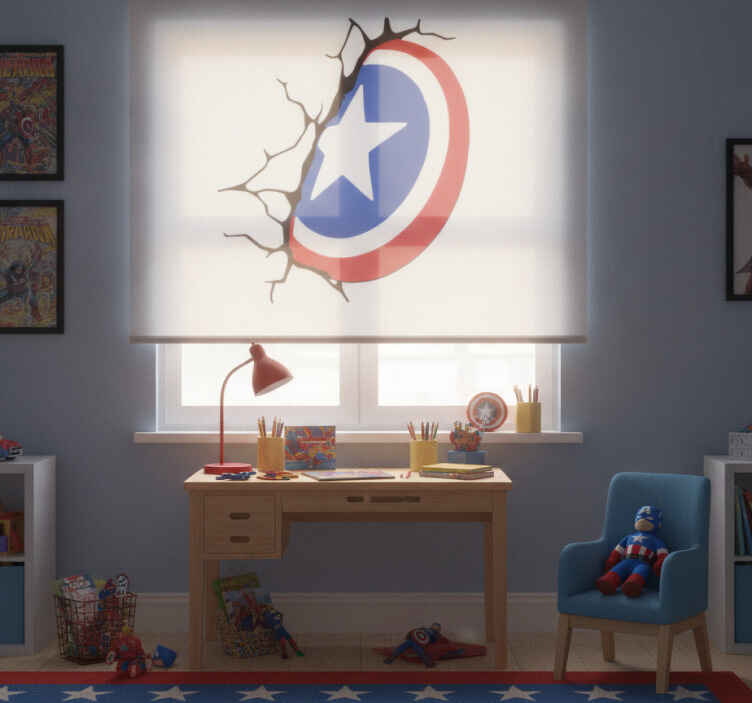 Superhero roller blind captain america's shield - TenStickers
