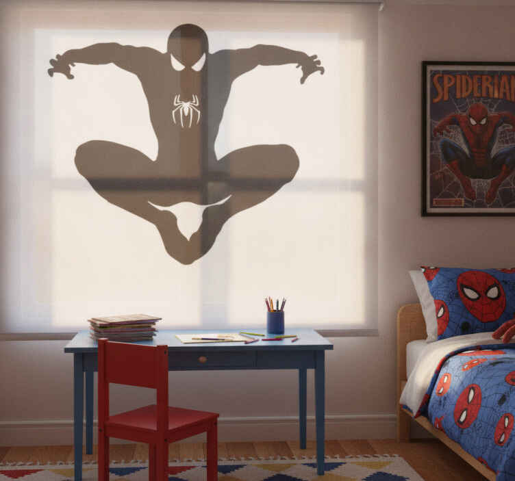 Superhero roller blind spiderman silhouette - TenStickers