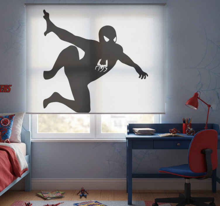 Superhero roller blind spiderman on the wall - TenStickers