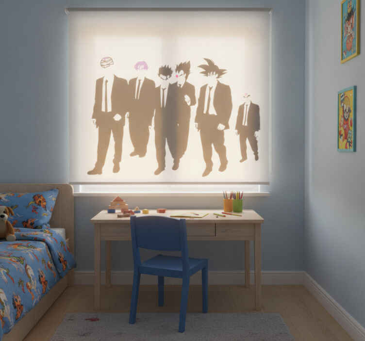 Superhero roller blind dragon dog wall decal - TenStickers