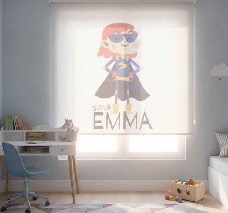 Superhero roller blind personalized for girls - TenStickers