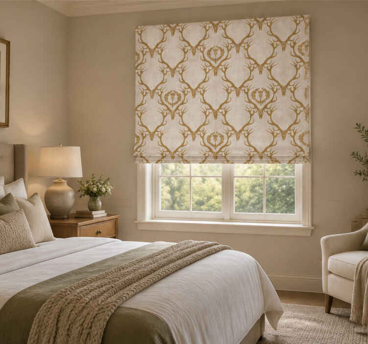 Rolgordijn hoofd slaapkamer hert patroon luxe - TenStickers