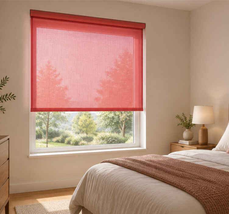 Store enrouleur chambre couple couleur rouge sang 400 - TenStickers