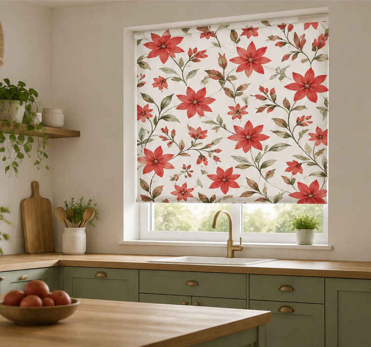 Blind red starflower design - TenStickers