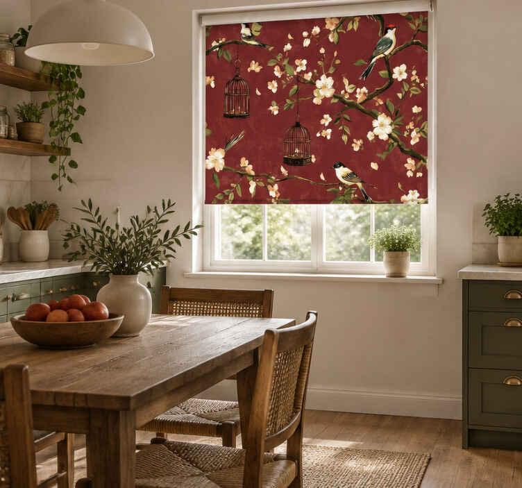 Blind red burgundy chinese pattern - TenStickers