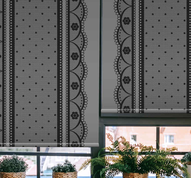 Black lace borders Living room roller blinds - TenStickers