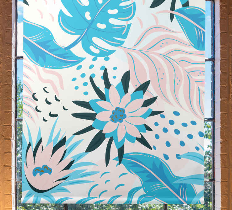 Botanical Pattern Design flowers and plants roller blind - TenStickers