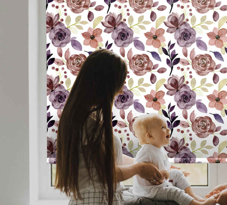 Vintage flower design Flower blind - TenStickers