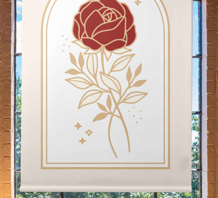 Beige boogroos elegant rolgordijn - TenStickers