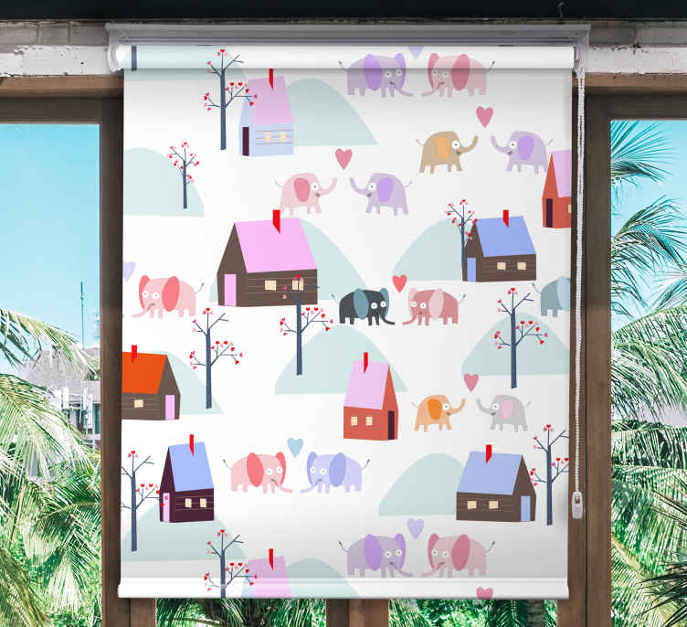 動物と建物は現代のブラインドをスケッチします - TENSTICKERS
